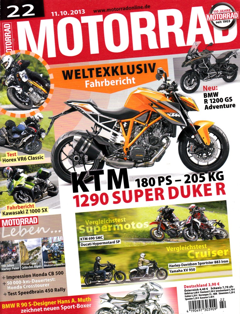 Titelbild: MOTORRAD 22/2013 – Dauertest-Bilanz Honda Crosstourer; Gebrauchtkauf Ducati ST2 + ST4 + ST3