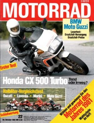 MOTORRAD 22/1981 – Test Honda CX 500 Turbo; Ducati Pantah 500 SL im Vergleich