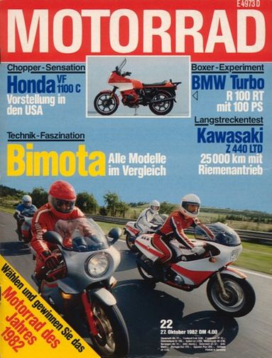 MOTORRAD 22/1982 – Bimota HB 2 vs. KB 2 vs. KB 3 vs. SB 3; Dauertest Kawasaki Z 440 LTD Belt Drive