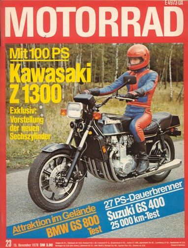 MOTORRAD 23/1978 – Test Kawasaki Z 1300; Test Benelli 350 RS; Dauertest Suzuki GS 400