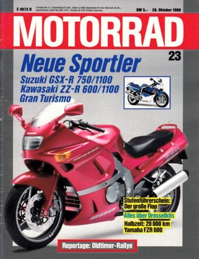 MOTORRAD 23/1989 – Kawasaki ZZ-R 600; Kawasaki ZZ-R 1100; Suzuki GSX-R 1100; Suzuki GSX-R 750