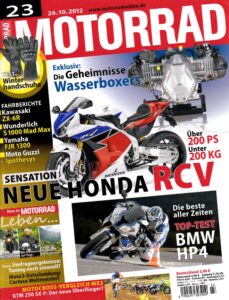 Titelseite: MOTORRAD 23/2012 – Top-Test BMW HP4; Wunderlich-BMW S 1000 RR Mad Max