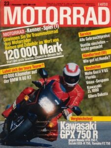 Titelseite: MOTORRAD 23/1986 – Dauertest BMW R 80 RT; Fahrbericht Kawasaki ZL 1000
