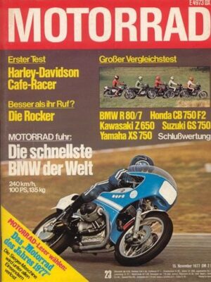 MOTORRAD 23/1977 – Harley-Davidson XLCR 1000 Cafe Racer; Kawasaki KL 250