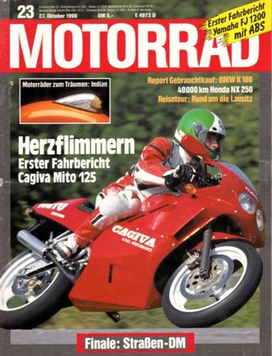 MOTORRAD 23/1990 – Yamaha FZR 1000 Exup, hier von Hess getunt; Indian, Motorrad-Legenden; Test Cagiva Mito 125; Test Honda NX 250