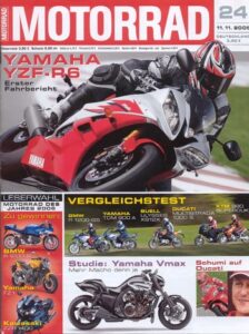 Titelseite: MOTORRAD 24/2005 – Yamaha YZF-R6; Top-Test Moto Guzzi Griso 1100