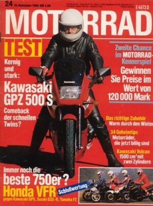 MOTORRAD 24/1986 – Yamaha Vmax, hier als Armec-Gespann; Honda VFR 750 F im Vergleichstest
