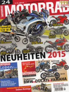 Titelseite: MOTORRAD 24/2014 – Fahrberichte Honda Crossrunner, Moto Guzzi V7 II Racer/Stone/Special