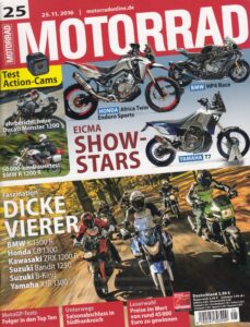 Titelseite: MOTORRAD 25/2016 + EICMA Show-Stars + Honda Africa Twin Enduro Sports + BMW HP4 Race + Yamaha T7