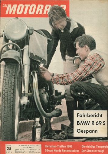 Titelbild: DAS MOTORRAD 25/1961 – Honda 50 ccm Rennmaschine; Wanderer, Deutscher Motorradbau