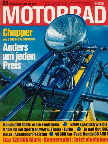 MOTORRAD 25/1986 – BMW K 100 RS, hier zwei Tuning-Möglichkeiten; Test Maico GP 250 E mit 13/36 kW (17/49 PS) Test & Technik