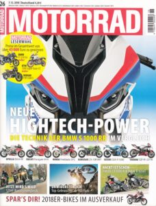 Titelseite: MOTORRAD 26/2018 – BMW S 1000 RR, Triumph Street Scrambler / Street Twin, Honda CB 750 Four