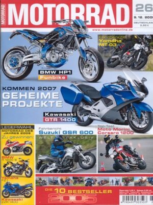 MOTORRAD 26/2005 – Top-Test Moto Morini Corsaro 1200; Gebrauchtkauf Yamaha YZF-R1