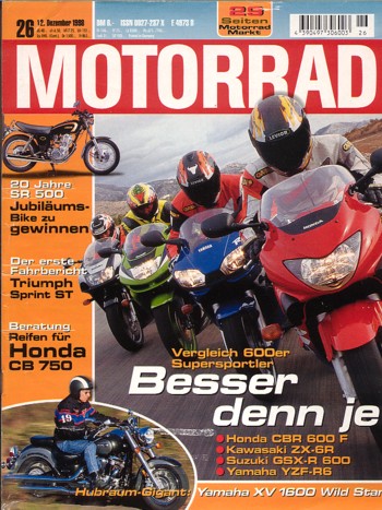 MOTORRAD 26/1998 – Honda CBR 600 F; Kawasaki ZX-6R Ninja; Suzuki GSX-R 600; Yamaha YZF-R6