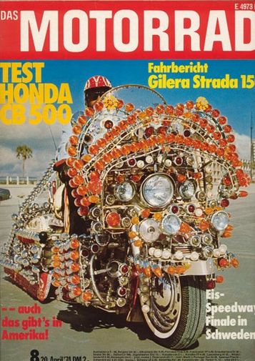 DAS MOTORRAD 8/1974 – Test Honda CB 500 Four; Test Gilera Strada 150