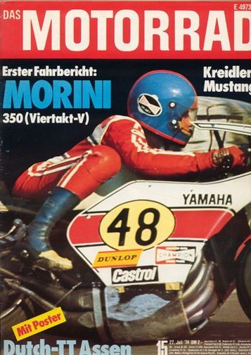 Titelbild: DAS MOTORRAD 15/1974 – Test Morini 3 1/2; NSU, Nachkriegsmodelle, Typenkunde
