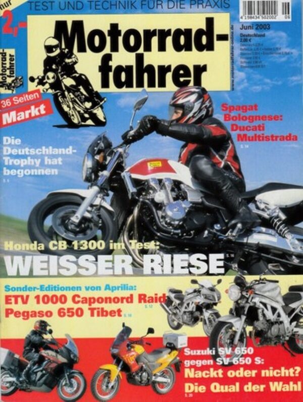 MF200306-800 Motorradfahrer 6/2003 – Ducati Multistrada 1000 DS, Suzuki SV 650/S