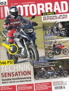 Titelseite: MOTORRAD 02/2017 – Technik-Sensation R 1200 GS, MT‑07 Finale, Multistrada 950