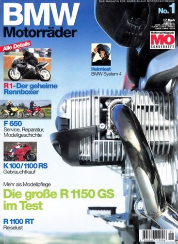 001 MO BMW-Motorräder – R 1150 GS, R 1100 RT, K 100/1100 RS, F 650, R 69 S – Sonderheft No. 1