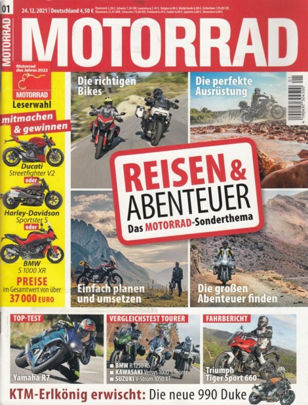 MOTORRAD 01/2022 – Reisen & Abenteuer, Top-Test Yamaha R7