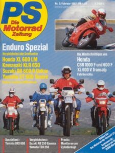 Titelseite: PS 2/1987 – Spezialtest Yamaha SRX 600, Vergleich Suzuki RG 250 Gamma vs. Yamaha TZR 250