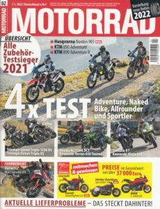 Titelseite: MOTORRAD 02/2022 – Vergleich Yamaha R7 vs. Kawasaki Ninja 650