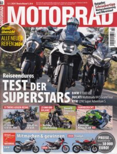 Titelseite: MOTORRAD 02/2024 – BMW R 1300 GS im Vergleich, Dauertest Benelli Leoncino 800