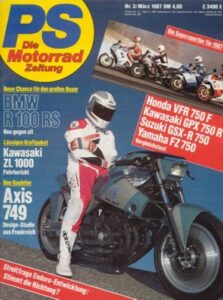 Titelseite: PS 3/1987 – Honda VFR 750 F vs. Kawasaki GPX 750 R vs. Suzuki GSX-R 750 vs. Yamaha FZ 750
