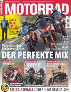 Titelseite: MOTORRAD 04/2023 – Vergleich Kawasaki Z 400 vs. Yamaha MT-03
