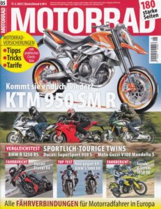 Titelseite: MOTORRAD 05/2023 – BMW R 1250 RS im Vergleich, Vespa 125 GTS Vorstellung