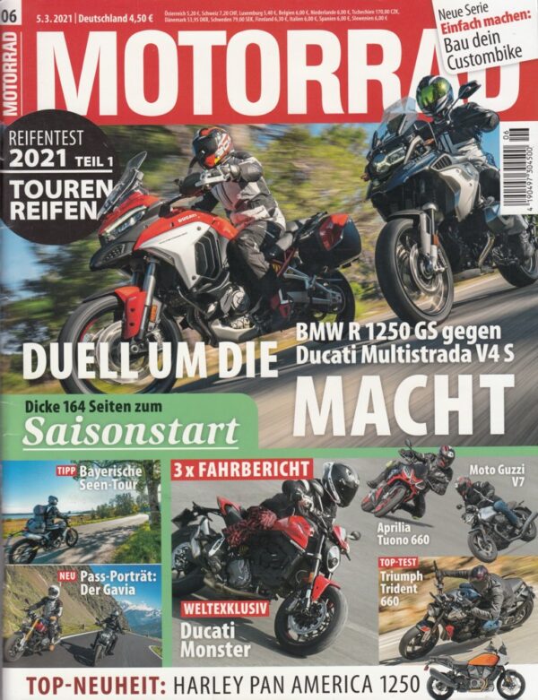 MOTORRAD 06/2021 – BMW R 1250 GS, Ducati Multistrada V4 S, Harley-Davidson Pan America