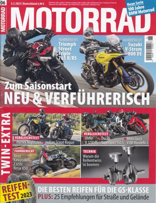 06 MOTORRAD 06/2023 – Triumph Street Triple & Suzuki V-Strom 800 DE Fahrbericht