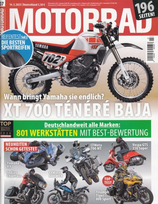 07 MOTORRAD 07/2025 – Top-Test Triumph Tiger 800 Sport; Reifentest 2025