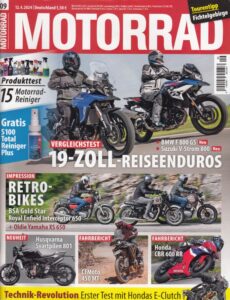 Titelseite: MOTORRAD 09/2024 – Vergleich BMW F 800 GS & Suzuki V-Strom 800