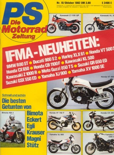 PS 10/1982 – Test Honda CBX 550 F 2, Dauertest Kawasaki Z 1100 ST, Honda CR 93