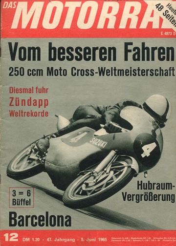 DAS MOTORRAD 12/1965 – Zündapp fährt Weltrekorde; Bastelarbeiten am Motor der Honda CB 72/77