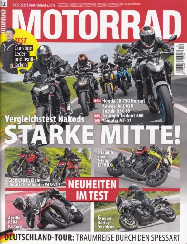 MOTORRAD 12/2025 – Vergleich groß vs. klein, Ducati Streetfighter V4 S vs. V2 S