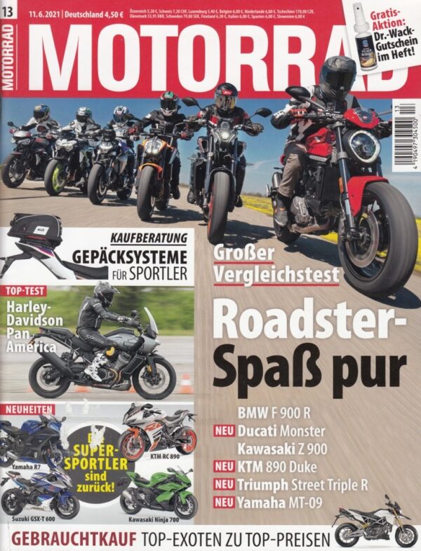 MOTORRAD 13/2021 – Harley-Davidson Pan America, Test BMW M 1000 RR