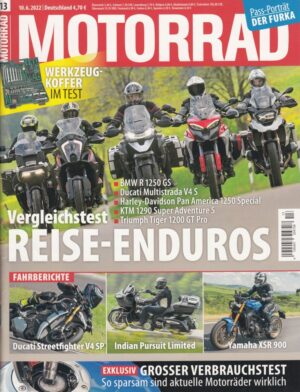 MOTORRAD 13/2022 – BMW R 1250 GS vs. Ducati Multistrada V4 S und andere
