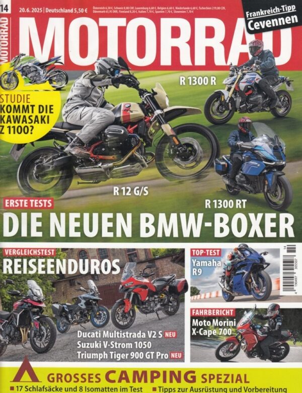 MOTORRAD 14/2025 – neue BMW Boxer R 12 G/S, R 1300 R, R 1300 RT