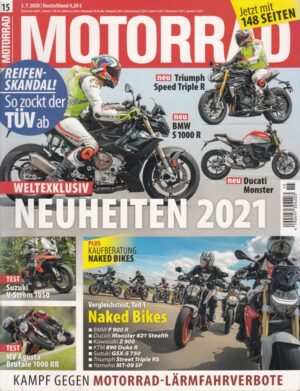 MOTORRAD 15/2020 – Neuheiten 2021, Speed Triple R, BMW S 1000 R, Ducati Monster