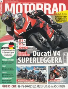 Titelseite: MOTORRAD 16/2020 – Ducati V4 Superleggera, Mittelklasse-Nakeds, Aprilia RS 660