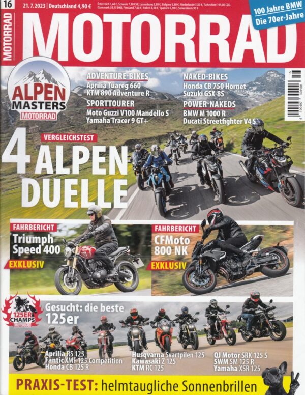 16 MOTORRAD 16/2023 – Fahrberichte Triumph Speed 400 & CFMoto 800 NK