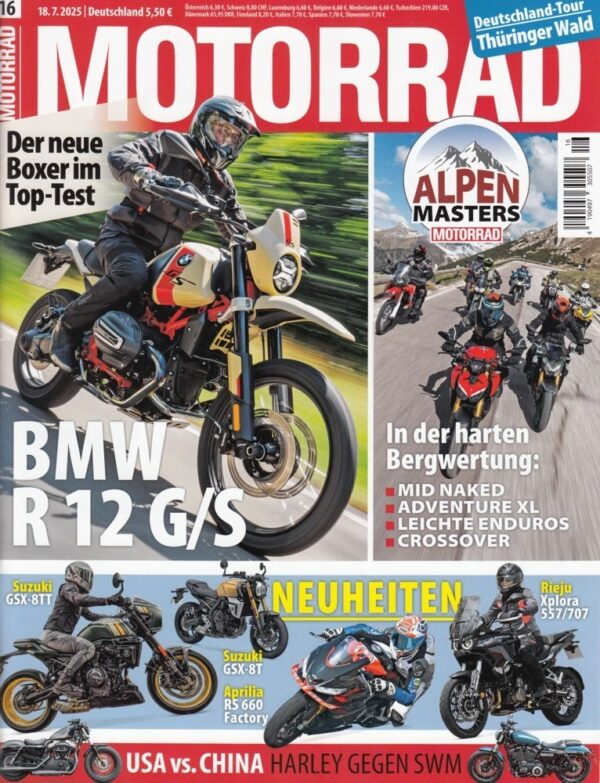 16 MOTORRAD 16/2025 – BMW R 12 G/S im Top-Test, Alpenmasters 2025