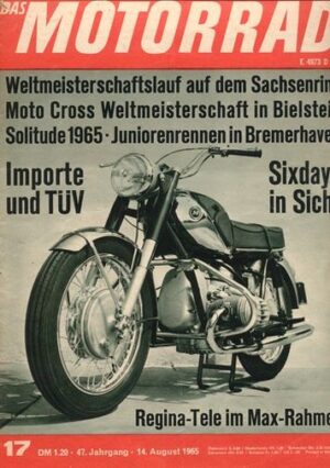 DAS MOTORRAD 17/1965 – Sachsenring, Bremerhavener Fischereihafen, Solitude 1965