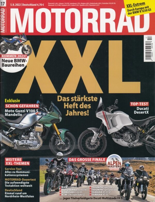 17 MOTORRAD 17/2022 – Top-Test Ducati DesertX & Alpen-Masters 2022 Finale