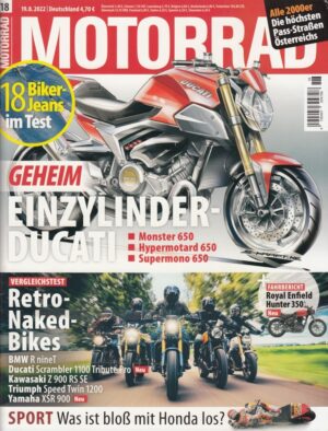 MOTORRAD 18/2022 – Erinnerungen an die Triumph Sprint RS und den Start der "Blade"