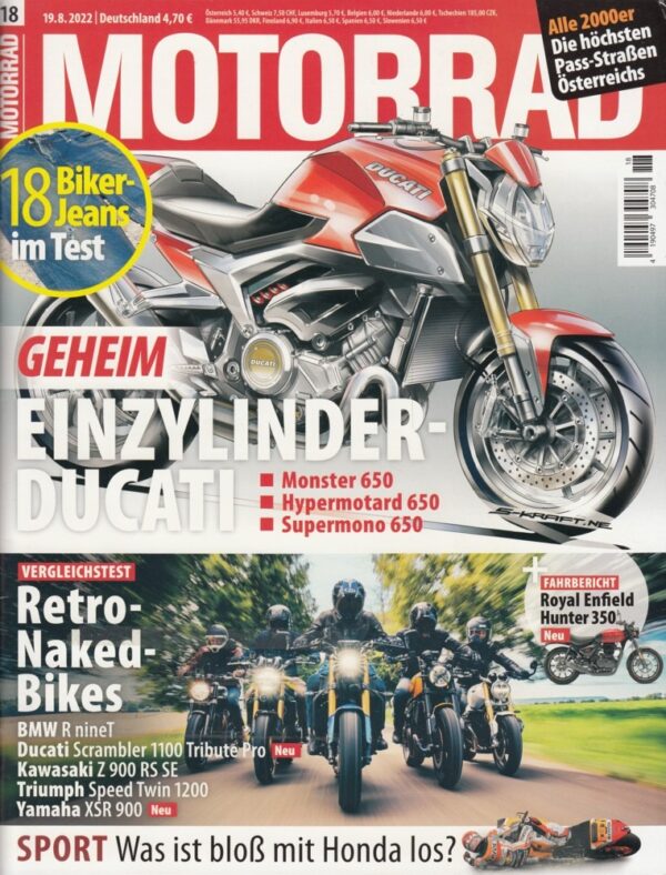 MOTORRAD 18/2022 – Erinnerungen an die Triumph Sprint RS und den Start der "Blade"