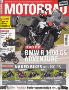 Titelseite: MOTORRAD 23/2024 – Test BMW R 1300 GS Adventure; Kawasaki Versys 1100 SE