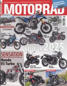 Titelseite: MOTORRAD 24/2024 – Fahrberichte Ducati Multistrada V4 S, Royal Enfield Classic 650